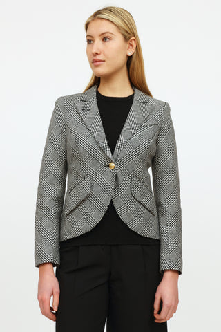 Smythe Black 
White Herringbone Blazer