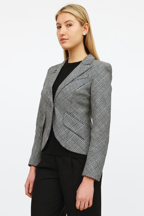 Smythe Black 
White Herringbone Blazer