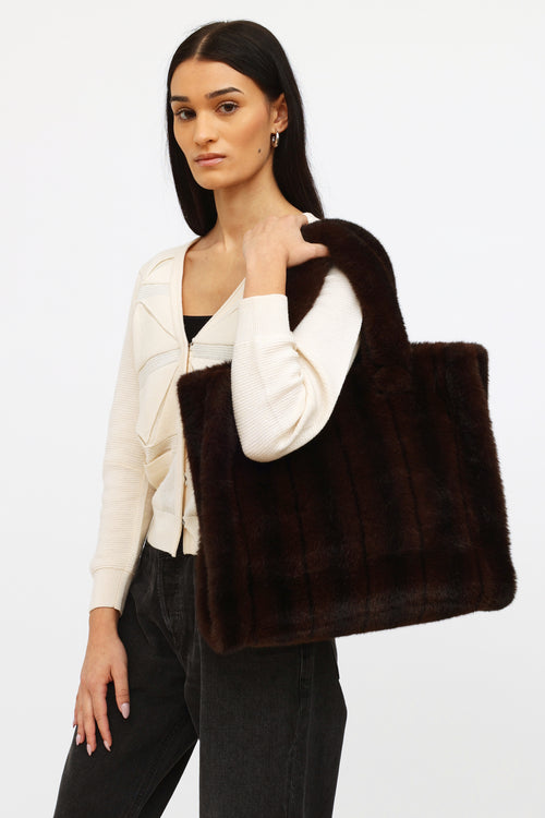 Stand Studio Brown Lolita Faux Fur Bag