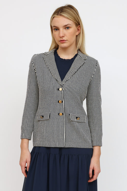 St. John  Navy 
White Striped Blazer