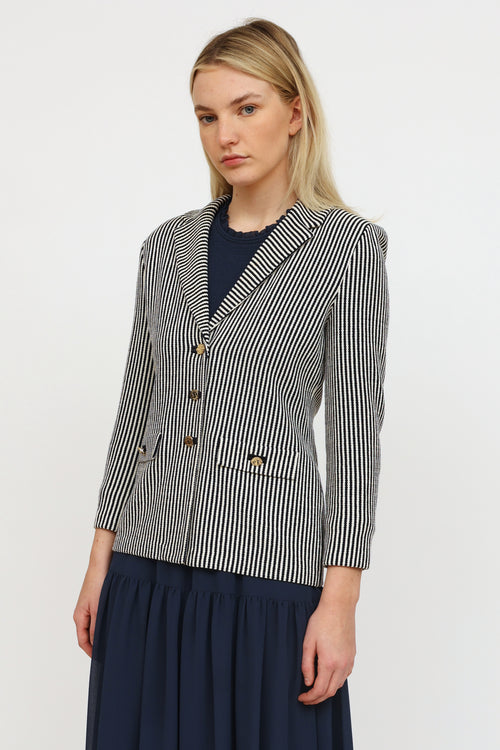 St. John  Navy 
White Striped Blazer