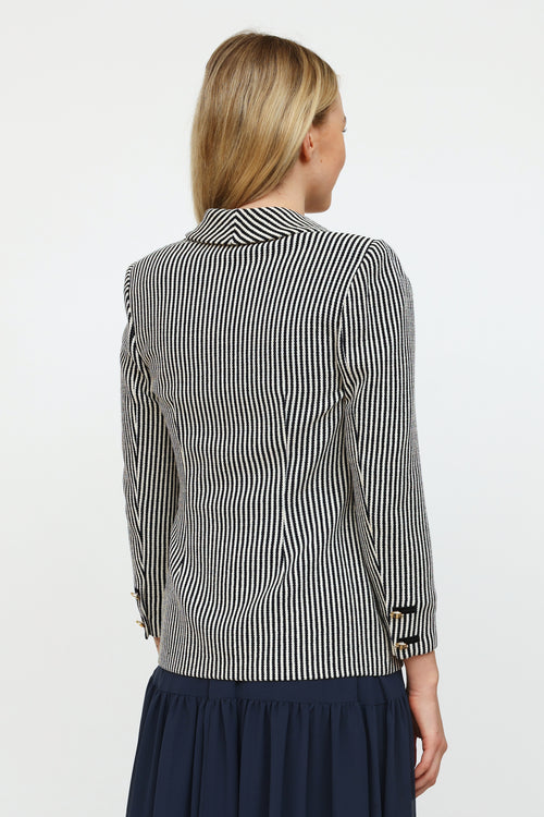 St. John  Navy 
White Striped Blazer