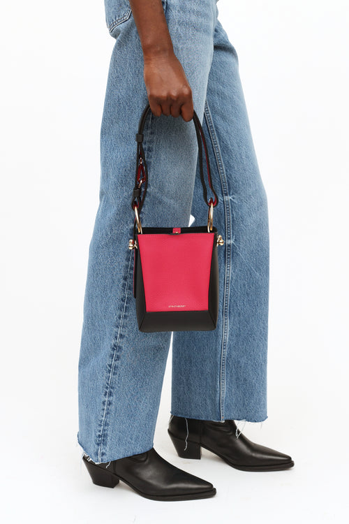 Strathberry Pink 
Black Lana Bucket Bag