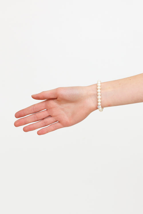 Sydney Evan 14K White Gold 
Pearl Love Bracelet