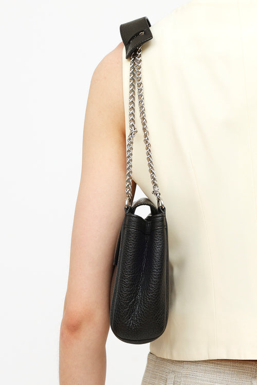 Versace Black Leather Chain Shoulder Bag