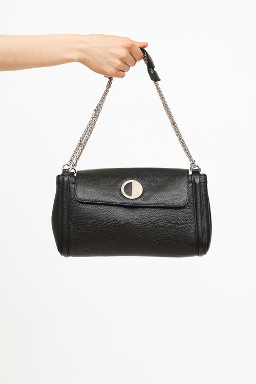 Versace Black Leather Chain Shoulder Bag