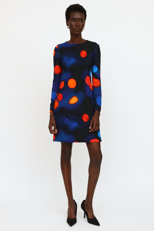 Victoria Beckham Blue 
Red Shift Dress