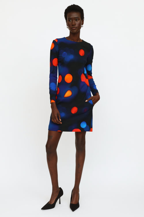 Victoria Beckham Blue 
Red Shift Dress