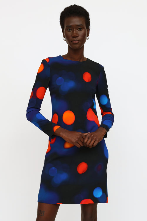 Victoria Beckham Blue 
Red Shift Dress