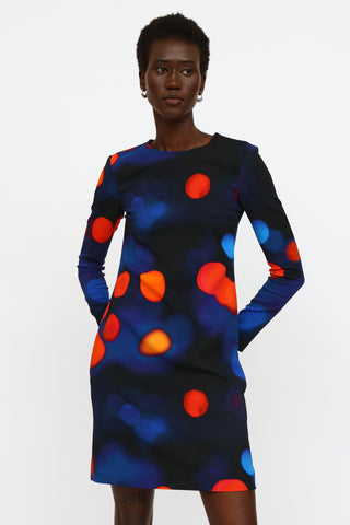 Victoria Beckham Blue 
Red Shift Dress