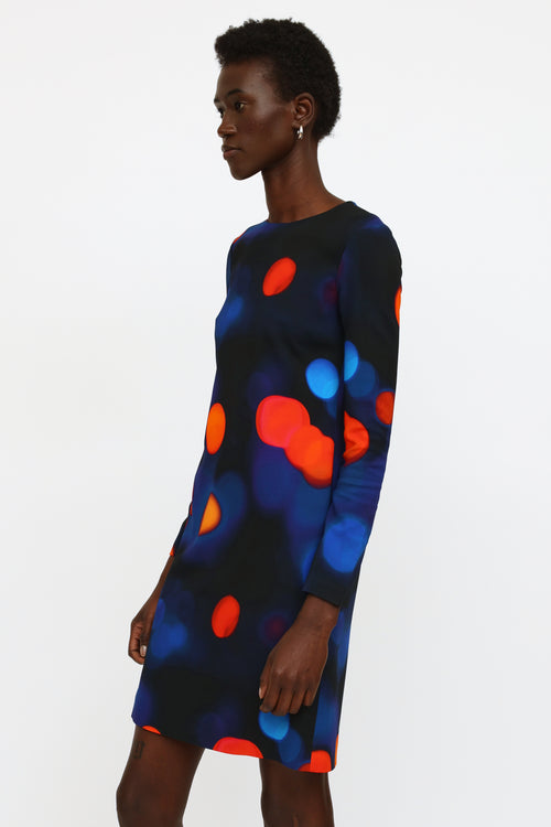 Victoria Beckham Blue 
Red Shift Dress