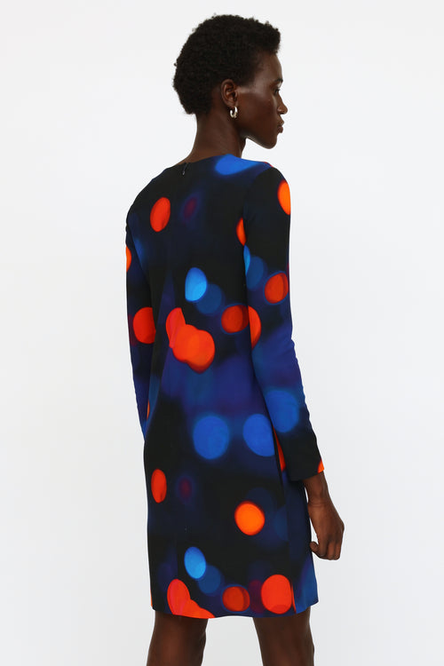 Victoria Beckham Blue 
Red Shift Dress