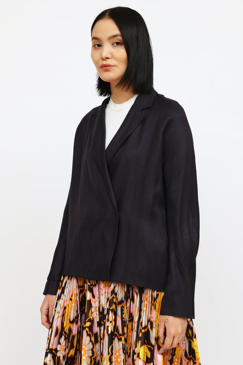 Victoria Beckham Navy Double-Breasted Blazer