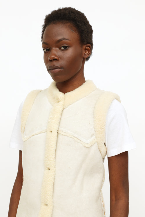 VSP Archive Cream Shearling Vest